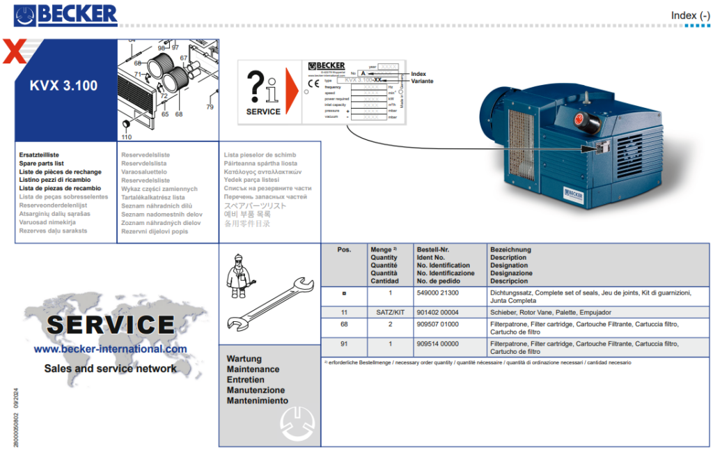 Bom chan khong vong kho kvx3.100