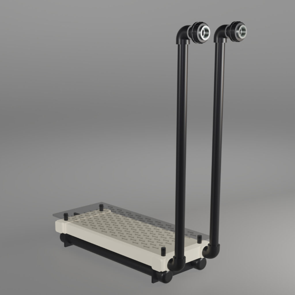 bộ trao đổi nhiệt bằng nhựa ngâm trong hoá chất thiết kế như đế của bồn chứa