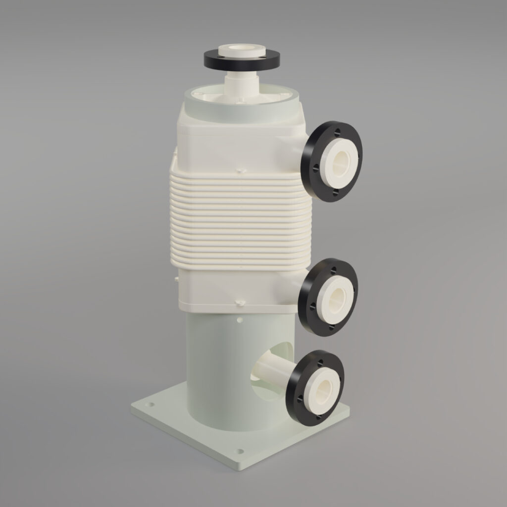 Bộ trao đổi nhiệt bằng nhựa dạng ống và vỏ dạng trục đứng